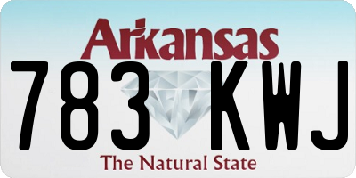AR license plate 783KWJ