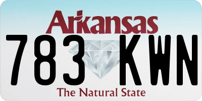 AR license plate 783KWN