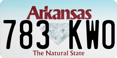 AR license plate 783KWO