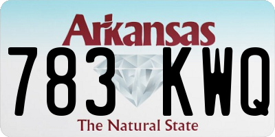 AR license plate 783KWQ