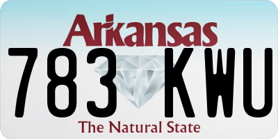 AR license plate 783KWU