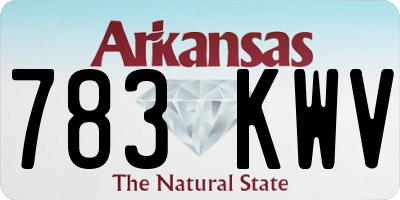 AR license plate 783KWV