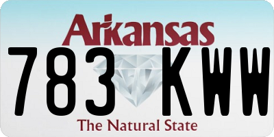 AR license plate 783KWW