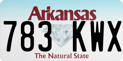 AR license plate 783KWX