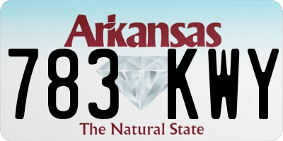 AR license plate 783KWY