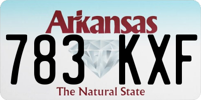 AR license plate 783KXF