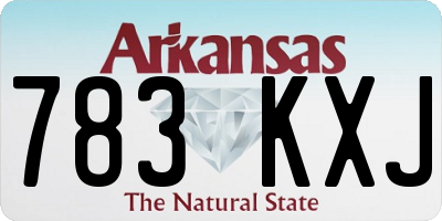 AR license plate 783KXJ