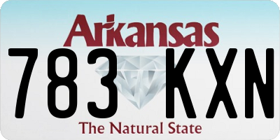 AR license plate 783KXN