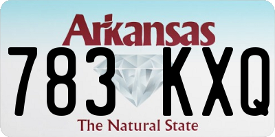 AR license plate 783KXQ