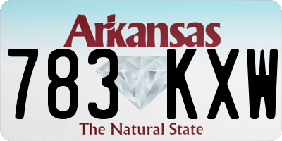 AR license plate 783KXW