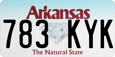 AR license plate 783KYK