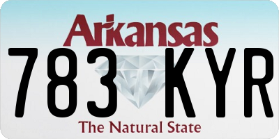 AR license plate 783KYR
