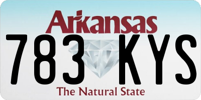 AR license plate 783KYS