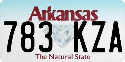 AR license plate 783KZA
