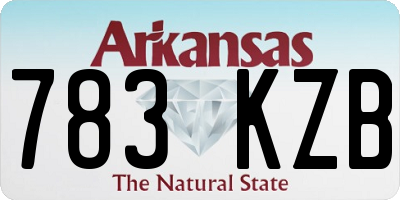 AR license plate 783KZB