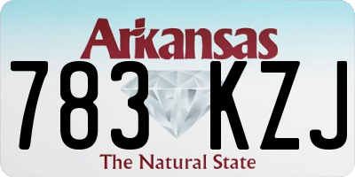 AR license plate 783KZJ