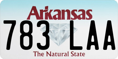 AR license plate 783LAA