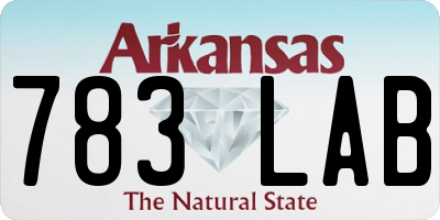 AR license plate 783LAB