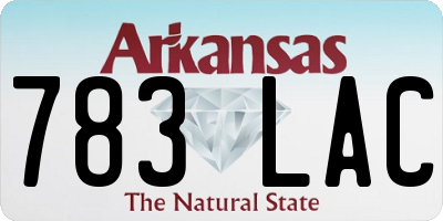 AR license plate 783LAC