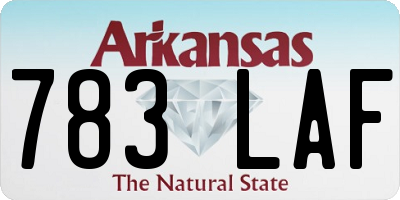 AR license plate 783LAF