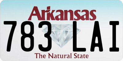 AR license plate 783LAI