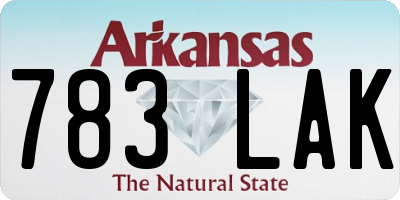 AR license plate 783LAK