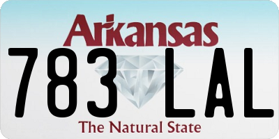 AR license plate 783LAL