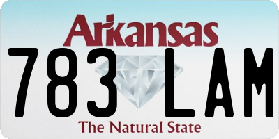 AR license plate 783LAM