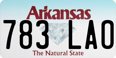 AR license plate 783LAO