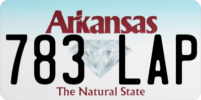 AR license plate 783LAP