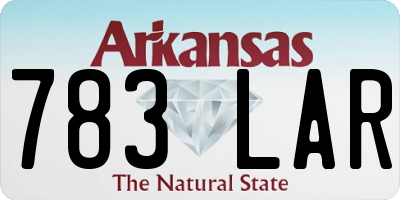 AR license plate 783LAR