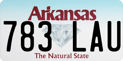 AR license plate 783LAU