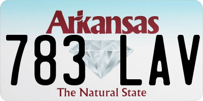 AR license plate 783LAV