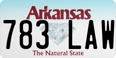 AR license plate 783LAW