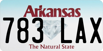 AR license plate 783LAX