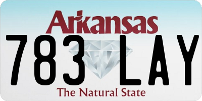 AR license plate 783LAY