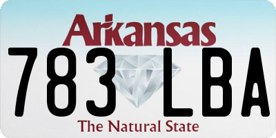 AR license plate 783LBA