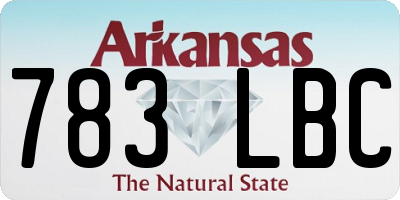 AR license plate 783LBC