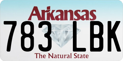 AR license plate 783LBK