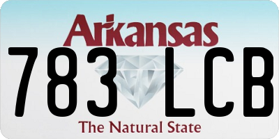 AR license plate 783LCB