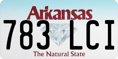 AR license plate 783LCI
