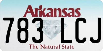 AR license plate 783LCJ