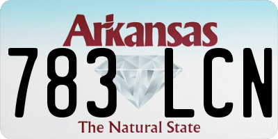 AR license plate 783LCN