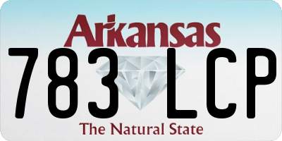 AR license plate 783LCP