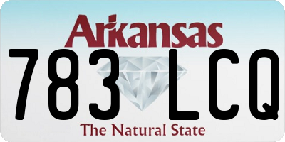 AR license plate 783LCQ