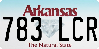 AR license plate 783LCR
