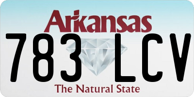 AR license plate 783LCV