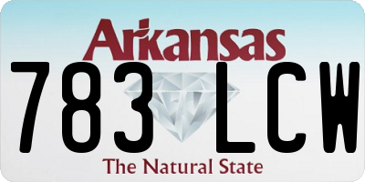 AR license plate 783LCW