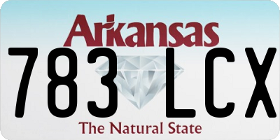 AR license plate 783LCX