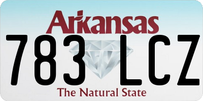 AR license plate 783LCZ